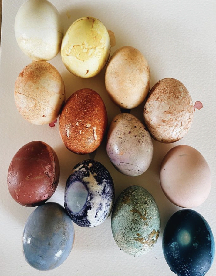 Easter craft idea: botanically dyed eggs. 